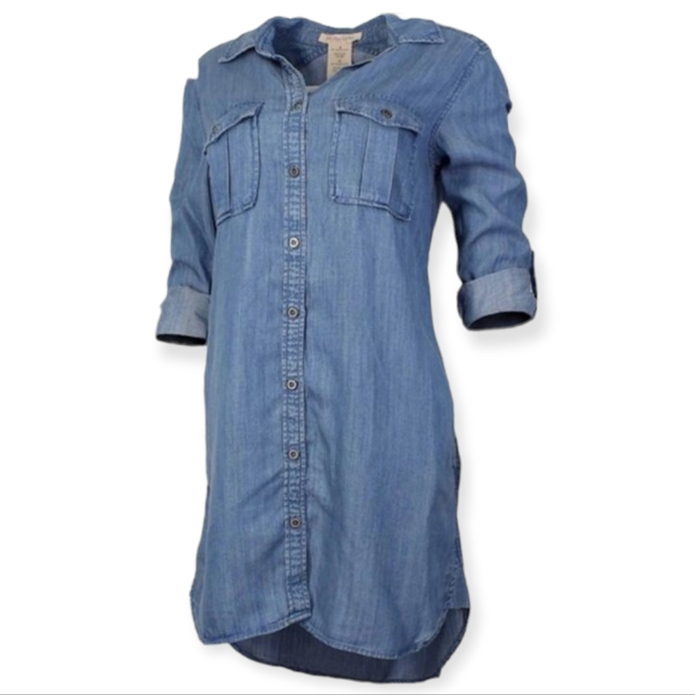 Philosophy Womens Chambray Shirt Dress Size Large